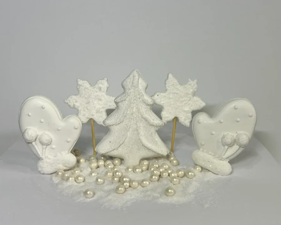 Set “Winter mittens white”