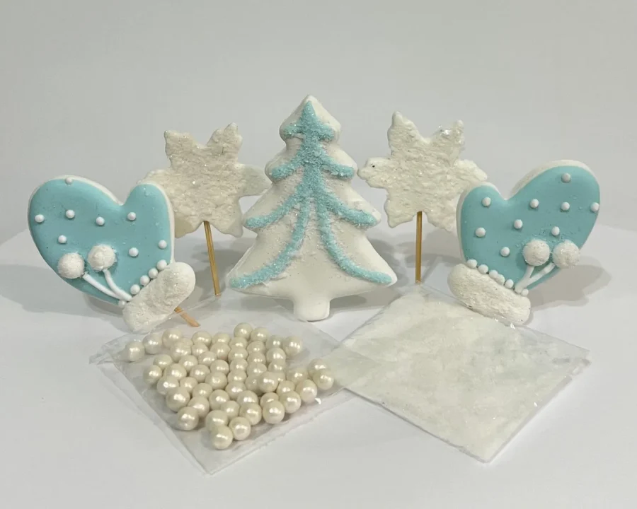 Set “Winter mittens blue”