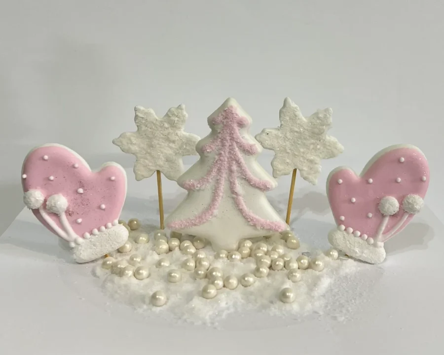 Set “Winter mittens pink”